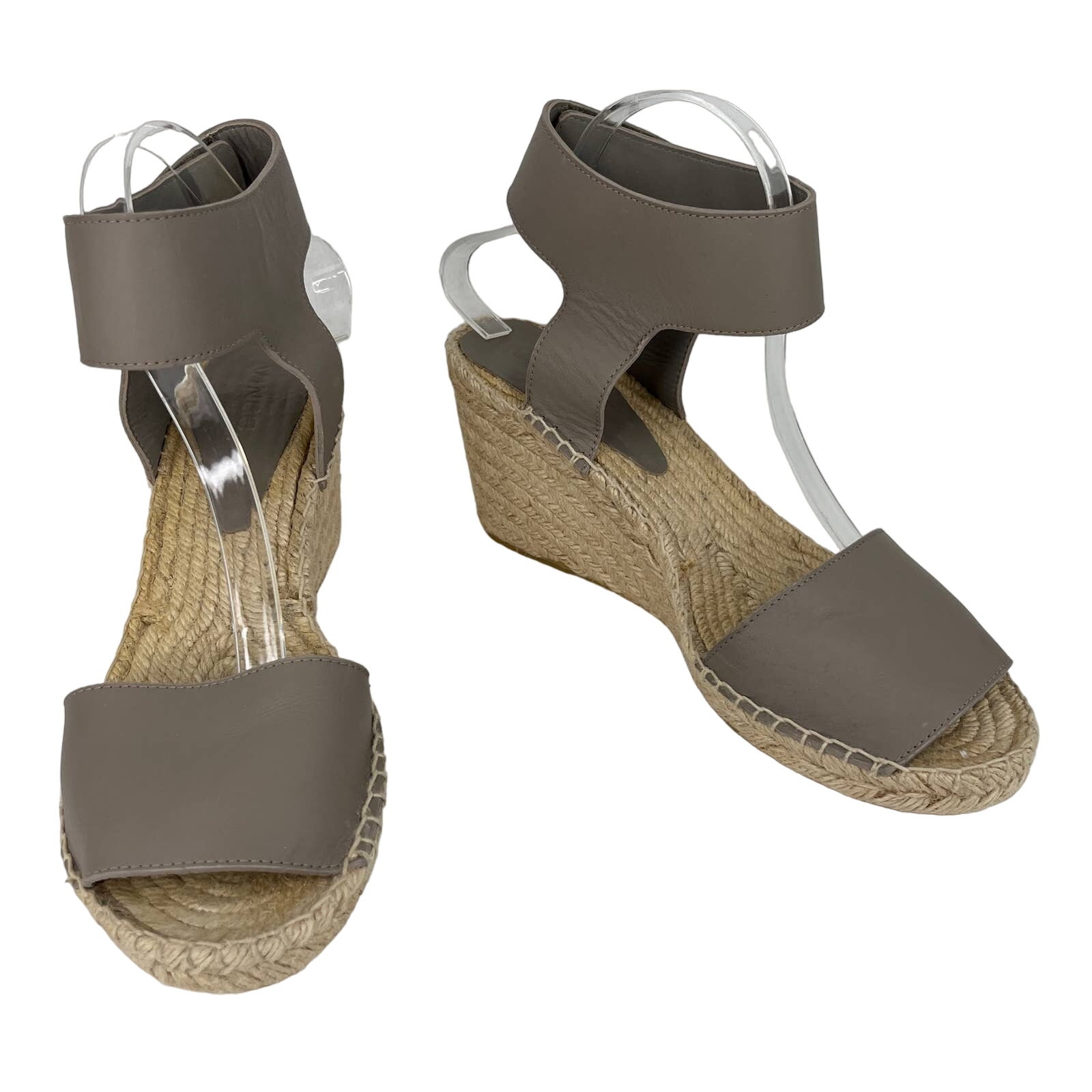 Vince Sophie Espadrille Sandals 10 Taupe 3.5" Wedge Heels